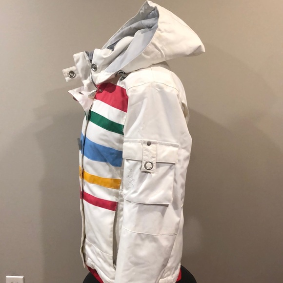 Obermeyer Niki Ski Jacket White & Rainbow Sz 4 - Picture 3 of 8